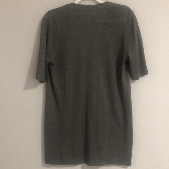 J Jill V Neck Lightweight  Button Down Linen Blend Short Sleeve Sweater Size S - Picture 2 of 6